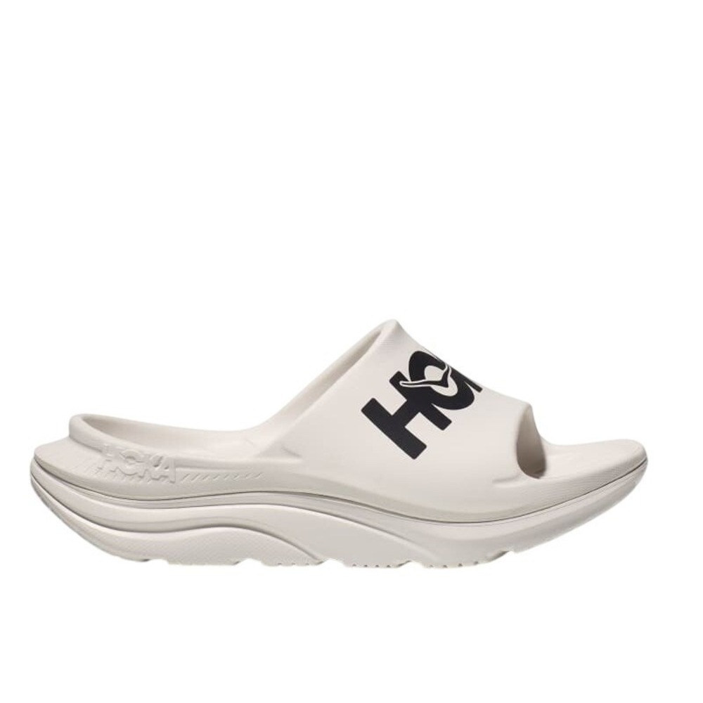 Hoka Ora Recovery Slide 3 Oat Milk Black Sandals 1135071-OMBK Womens